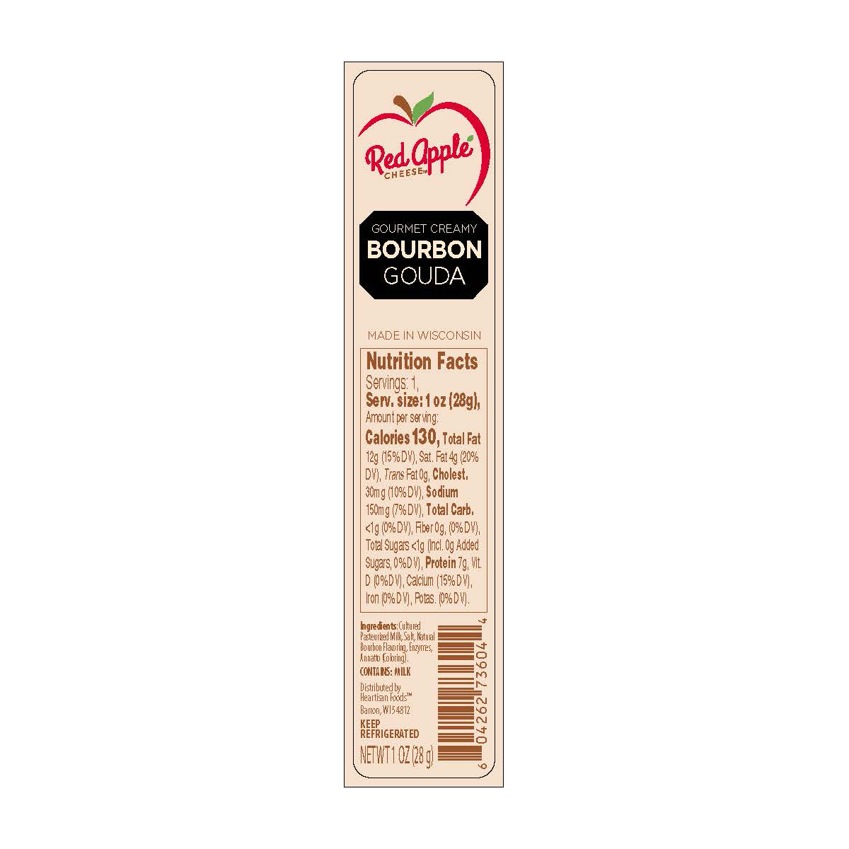 Bourbon Gouda Gourmet Creamy Cheese Snack Stick