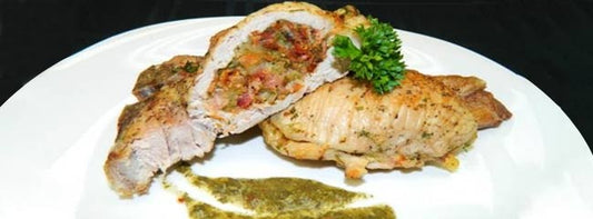 Pork Chops Stuffed with Smoked Gouda and Bacon