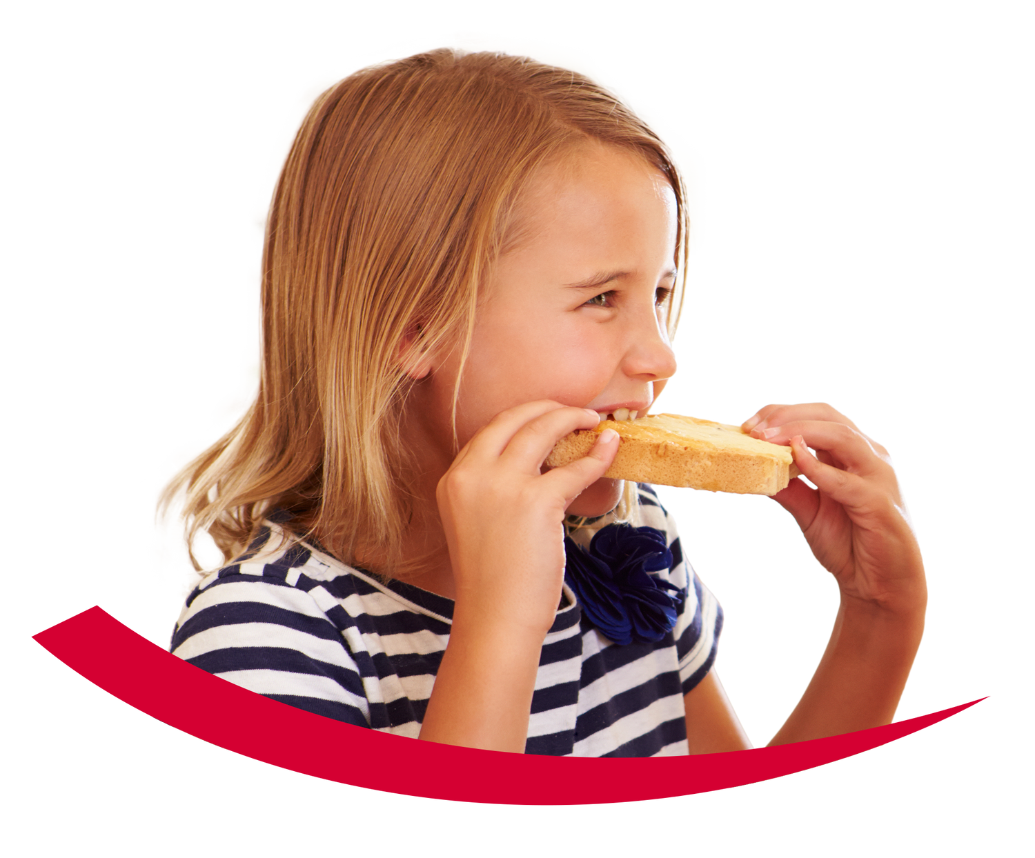 Girl eating grilled cheese